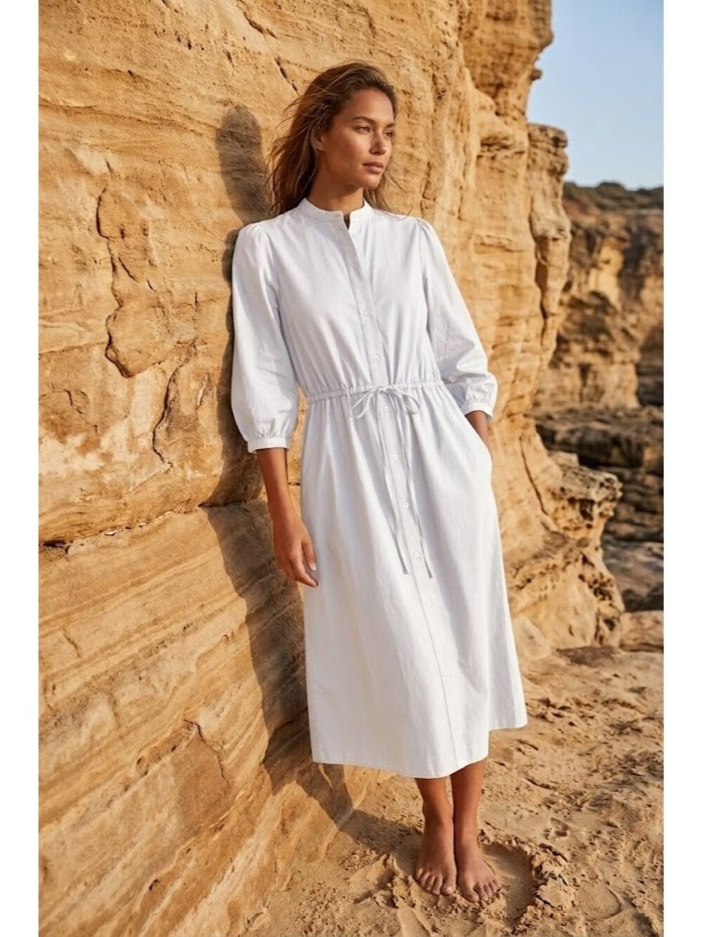 NWT Polo Ralph Lauren Elie Day Midi in White Cotton Shirt Dress 10